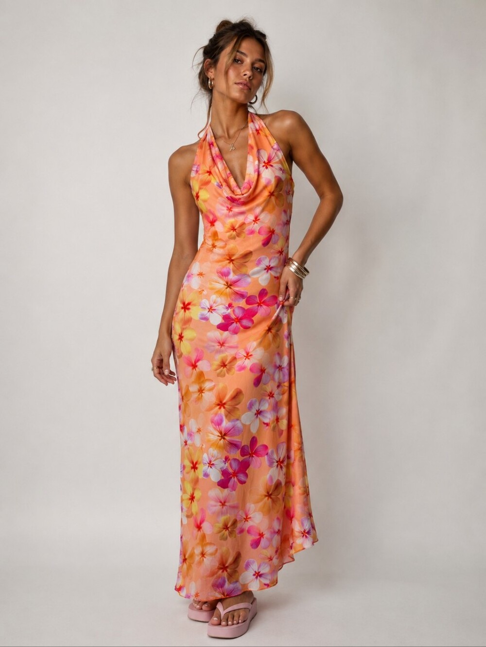 NWT See You Monday Floral Maxi Halter Dress Size M
